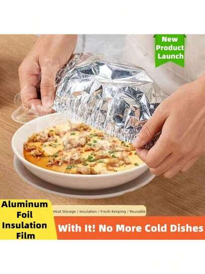 1/10/30/50 piezas Cubierta de aislamiento de aluminio sólido plateado simple y práctica, aislamiento térmico, mantiene el calor, termoestático, a prueba de polvo, mantiene los alimentos frescos, a prueba de enfriamiento, calentador de mesa para cocina, mesa de comedor, hogar, fiesta, picnic al aire libre, horneado, cocina, herramienta de conservación de frescura para Año Nuevo, Día de San Valentín, Día de la Madre, Día del Padre, temporada de graduación, reunión familiar