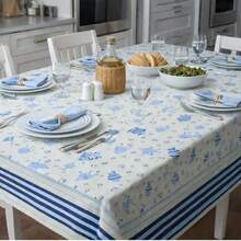 Toalha Térmica de Mesa Peixinhos Impermeável Antiderrapante Lavável Decoração Cozinha - Azul - Visão 2