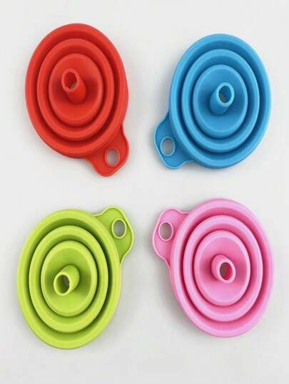 1/3pcs Foldable Silicone Funnel With Hanging Hole, Convenient Storage, Kitchen Oil Pouring Leak-Proof Measuring, Hot Selling