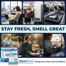 Body Wipes For Adults Bathing No Rinse - 20 Count Travel Shower Wipes - 10 X 11.5" Individually Wrapped Thick Cleansing Waterless Wash Scrubs - Disposable Washcloths For Camping &Amp; Elderly Incontinence - ColorA - 查看 2