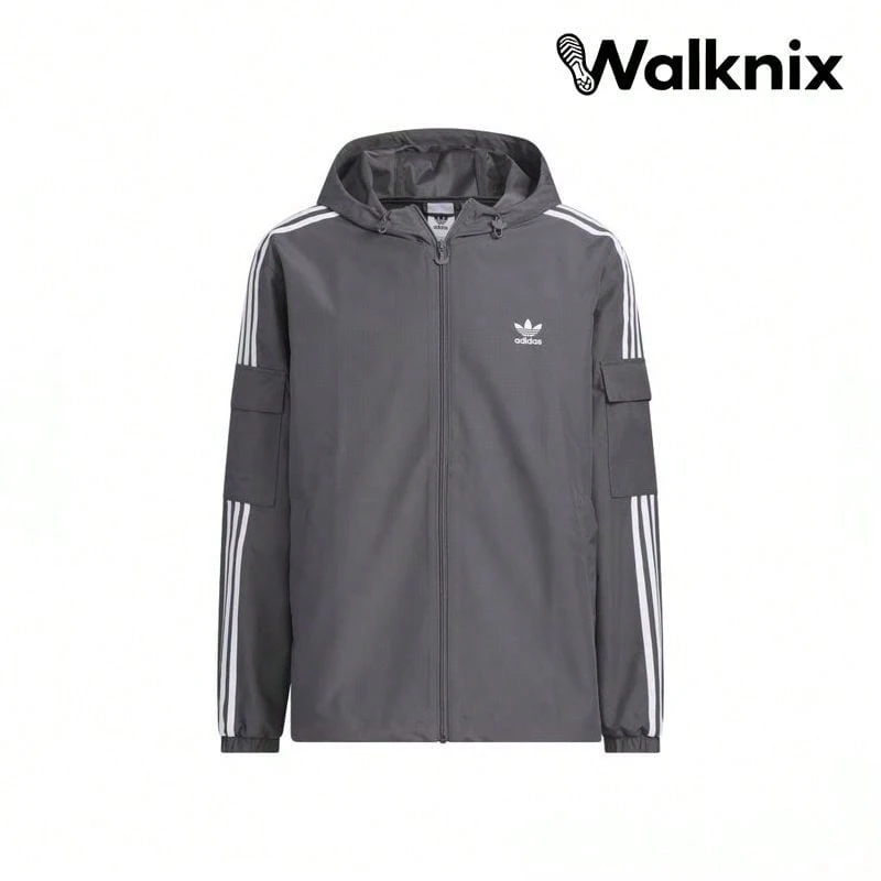 Adidas Originals Track Stag Casual Simple Versatile Hooded Jacket Dark-Gray Jacket Men - 彩色 - 查看 1