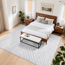 1Pcs Home Decor Large Area Rug For Living Room Modern Washable Rug Farmhouse Non Slip Non Shedding Throw Rugs Low Pile Stain Resistant Indoor Carpet For Bedroom Office Dining Room Runner For Enteryway Hallway - Light Grey - View 4