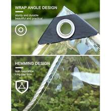 Lona transparente de PVC de 91.4 x 1.8m, 14 mil, resistente al agua, 400 g/m², lona transparente de vinilo con ojales para campi - 3x6 pies (0,9x1,8 m) - Ver 3
