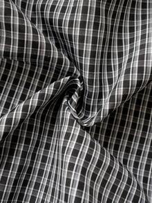 女士春夏蓝色格子荷叶边拼接衬衫，新款休闲通勤长袖露脐上衣，适合秋季穿着，黑色 - 黑色 - 查看 10