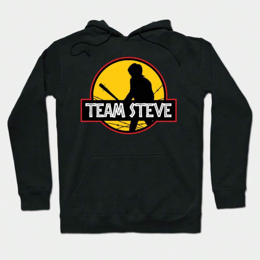 Strangers Things Men's And Women's Graphic Hoodie Team Steve -  Hoodie By Digitalage - Black - View 1