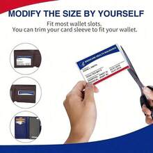 5pc Classic PVC Waterproof Card Protective Case, Soft Clear Storage Bag For Social Security/Medicare/Credit Card Wallet - Multicolor - View 2
