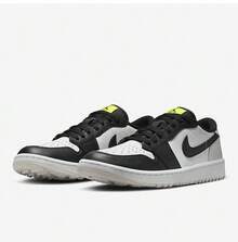 Nike JORDAN男款低筒經典運動休閒鞋 - 黑與白 - 查看 1