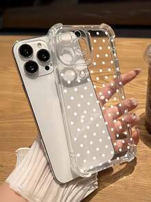 白色圆点！清新波点透明手机壳，轻薄贴合，治愈系白色波点设计，温柔少女风，高透明度不泛黄，超薄波点透明壳，舒适握感，兼容 X/7/8/11/12/13/14/15/16 系列，也适用于 17/17 Pro/17 Pro Max/Air 最新款机型。 - 無色 - 查看 3
