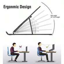 Gift-Ready Ergonomic Laptop Stand - 3 Color Folding Stand With Ventilation, Adjustable Height For Posture & Portability - View 5