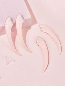 30/24/12/6/3/1 Pcs Crescent Eyebrow Trimmer, Disposable Facial Razors With Stainless Steel Blades, Non-Slip, Reusable, Washable, High-Quality Eyebrow Groomer, Anti-Scratch, Unisex Eyebrow Trimming Tool - Pink - View 7