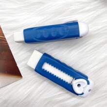 可伸缩橡皮擦，推拉式，心形蓝色，擦拭干净不留纸屑，方便快捷，大容量，可替换装 - 藍色 - 查看 7