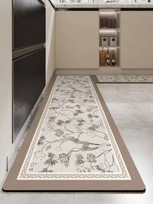 DAJIANG 1 pieza Alfombra de cocina vintage estilo bohemio, con respaldo de goma antideslizante, alfombra de cocina lavable, alfombra de cocina gruesa, adecuada para pasillo, lavandería, decoración navideña - Multicolor - Ver 5