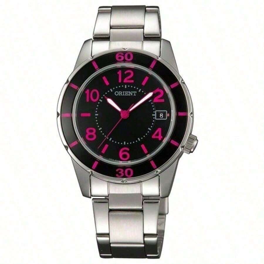 ORIENT FUNF0002B0 Women's Quartz Watch, Stainless Steel Case And Strap, Date Display, Water Resistant - Black - View 1