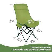 sillas de playaSillas Plegables para Camping Pesca Playa - Exterior Ergonomicas Soporta 330 Libras Tres Respaldos Ajustables Perfecta para Picnic Al Aire Libre Camping Pesca Verde - verde - Ver 6
