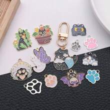 1pack Enamel Cat Charms Alloy Enamel Pendants Cute Animal Pendants Lovely Cute Kitty Charm For Bracelet DIY Necklace Earrings Keychain Dangle Craft Jewelry Making - Multicolor - View 7