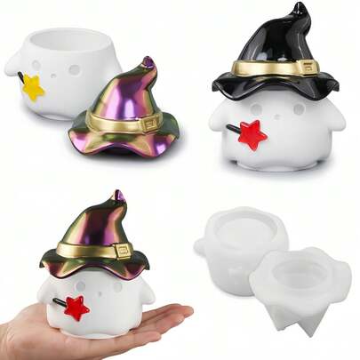 1pc Creative Silicone Mold, Plaster Storage Box Mold, Ghost Storage Box Mold, Jewelry Storage Box, Jewelry Storage Container, Home Decor, For Epoxy Resin, Plaster, Cement, Clay Crafts, Suitable For DIY Handicrafts, Home