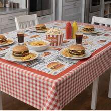Toalha Térmica de Mesa Hambúrguer Impermeável Antiderrapante Lavável Decoração Cozinha - Vermelho - Visão 4