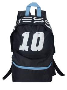 Mochila Deportiva Casual Messi con Compartimentos y Cierre Frontal - Negro - Ver 7