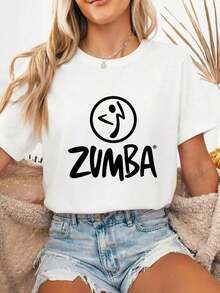 Zumba Workout Graphic T-Shirt  Short Sleeve Crew Neck Unisex Dance Ness Gym Tee Novelty Aerobics Instructor Gift For Men Women Soft Breathable Casual Summer - 白色 3 - 查看 12
