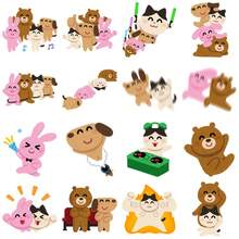 40 Pcs Cheerful Cartoon Animal Interaction Stickers - Party & Music-Themed Decals For Journals & Water Bottles - 40 PCS - View 13