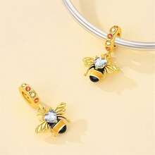 1 Silver Plated Gold Series - Bee Maple Leaf Airplane Pendant Suitable For 3mm Original Bracelet Necklace DIY Bead Making Women's Daily Gift Birthday Party Holiday Gift - Gold - View 11
