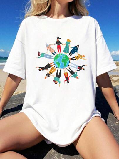 100% Cotton Unisex 1pcs - Women Of The World Ally Women's Day Feminism Empower Gift T-Shirt - Women's Breathable And Comfortable Round Neck T-Shirt 230g