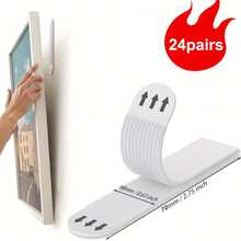 24-Pack Large Picture Hanging Strips - No-Tool Damage-Free Wall Hooks, Strong Adhesive White Tape For Home & Office Decor, Easy Installation On Smooth Surfaces, Toolfree Hanging | Refined Design | Noresidue Left, Hanging Photo Display - White - View 13