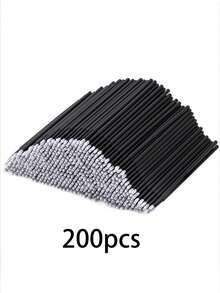 100pcs/Pack Disposable Micro Eyelash Remover Wipes, Eyelash Cleaning Sticks With Extended Cleaning Swabs, Eyelash Extension Tools - Multicolor - View 12