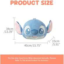 MINISO 16'' Disney Lilo &Amp; Stitch Plush Pillow -Fluffy Season Collection Stuffed Animal Ultra Soft Cute Hugging Pillow  For Stitch Fans - 1 - 查看 4