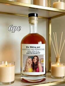 2/6/12pcs Custom Ngagement Wine Label, Photo Champagne Label, Picture Wine Label, Wine Bottle Label, Wine Sticker, Engagement Gifts, Printable Wine Label ﻿ - Multicolor - View 10