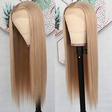13X6 Platinum White Synthetic Lace Front Wigs 28 Inch Pre Plucked Long Straight Hair Wigs Glueless White Wigs Heat Resistant Fiber Hair Natural Halloween Wigs Platinum Blonde Lace Front Wigs For Women For Daily Christmas Party Cosplay Use - Gold - View 4