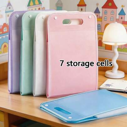 A4 Accordion Style File Storage Box, 7-Layer Label File Organizer, Suitable For Papers, Applicable For Receipt Organization In School And Office