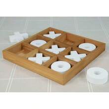 1pc High Quality Wooden 9-Grid XO Tic Tac Toe Board Game, Trains Logic Thinking, Birthday/Christmas/Halloween Gift, Perfect Present - Multicolor - View 12