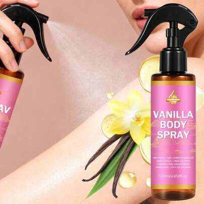 SUMIFANG 120毫升香草身体喷雾，无酒精配方，温和不刺激；蕴含天然植物精油，留下怡人香气，温暖的香草味清新体味，适合全身日常使用；质地轻盈不油腻。