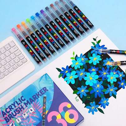 Bộ 12-168 bút vẽ acrylic, phong cách tươi mới và tự nhiên, nét vẽ mượt mà và tinh tế. Thích hợp cho thanh thiếu niên trang trí phòng và khơi dậy sức sống tuổi trẻ; họa sĩ minh họa cũng có thể thỏa sức sáng tạo trong công việc hàng ngày.