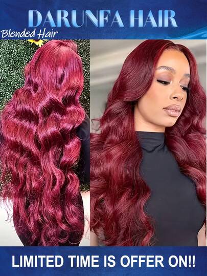 200 Density HD 10-34Inch 5x5 13x4 Lace Front Wig Pre Cut 5x5 13x4 Body Wave Lace Front Wigs Blended Human Brazilian Virgin Hair 8-34inch Pre Plucked Transparent Lace Frontal Wigs Cheap Wholesale Human Blended Hair #99J Burgundy