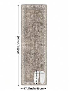 DAJIANG 1pc Bohemian Style Vintage Kitchen Rug, Non-Slip Rubber Backing, Washable Kitchen Mat, Thick Kitchen Carpet, Suitable For Hallway, Laundry Room, Holiday Decor - Multicolor - View 14