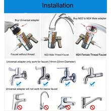 Válvula desviadora de llave de fregadero chapado en cromo para llave de filtro de agua por encima del mostrador, accesorio para - como en la foto - Ver 3