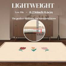 1pc Minimalist Floral Pattern Carpet. Velvet Material, Approx. 850g, 0.6cm Thick, Wear-Resistant & Anti-Slip, Easy To Clean. Available In Multiple Sizes. Suitable For Kitchen, Living Room, Dining Room, Bedroom, Balcony, Bathroom, Study And Other Scenarios, An Ideal Choice For Home Decor. - Multicolor - View 10
