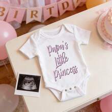 Baby Bodysuit  Papa's Little Princess Modern Look Button Closure For Newborn Bamboo  Soft Cotton Newborn & Infant Romper Outfit For Boys & Girls 0-24M - trắng - Xem 7