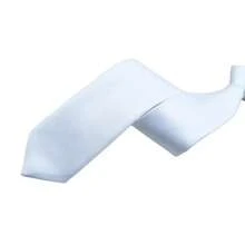 39BD Corbata elegante con cremalleras ajustables, color blanco sólido, para boda y oficina HCRU - Cremallera para darle estilo - Ver 4