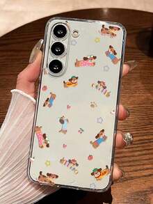 Cartoon Dog Painted Transparent Minimalist Fashion Creative Shockproof Phone Case Compatible With IPhone 17/17Pro/17ProMax/16/11/16Pro/16Plus/16ProMax/16E/15ProMax/13/14/12/XS/XR/7G/8P, Compatible With Samsung Galaxy S25/S25Plus/S25 Ultra/A16/A36/A26/A56/A50/A12/A32 S26 S26Plus - Multicolor - View 3