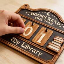 Room Decration Books Read This Year Counter Book Tracker For Home Library Decor Book Counter Book Lover Gift For Librarian Reader Teacher Bookshelf Decor Wall Art - Multicolor - View 5