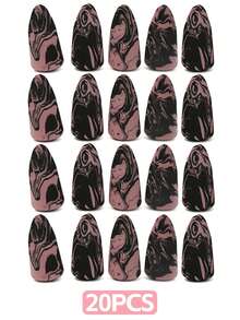 2/6/8/10/20pcs Rocket Shaped Makeup Sponges, Black & Pink, Latex-Free, Hydrophilic Polyurethane For Foundation, BB Cream, Concealer - Multicolor - View 12