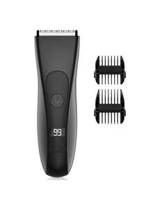 Multi-Purpose Body Hair Trimmer - -Like - With Digital Display, Low Voltage Shaver For Full Body Grooming, Chest, Back, Bikini Line, Sensitive Beige Care, Easy To Use - Black - View 12