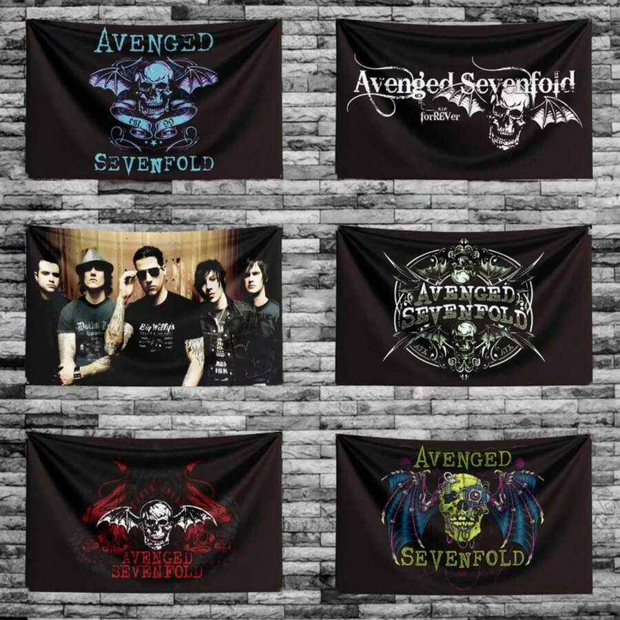 Rock Band Flag Tapestry A-Avengeds Sevenfolds Aesthetic Room Decor Background Cloth Wall Art Decor OutDoor Concert Party Banner - T4-0320-08 - Xem 1