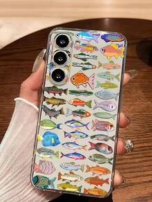 海洋主题单件装什锦海鱼图案软壳手机壳，兼容华为、荣耀、摩托罗拉、三星 Galaxy A04e/12/A13/A14/A34/A50/A52/A53/A54/S21/S22/S23/S24/S25/S25 Ultra/S25 FE/S26/S26 Plus/S26 Ultra/S26 Edge、6A/7A/8A、12T/13T/15T/15T Pro 等机型。 - 無色 - 查看 1