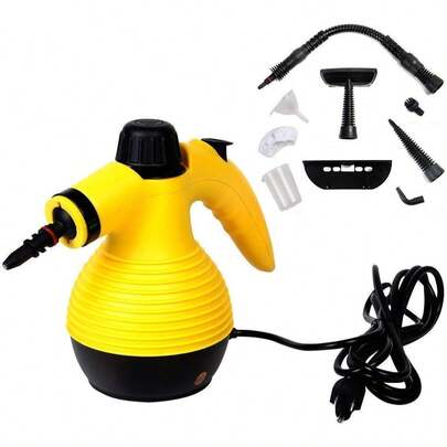 Limpiador a vapor 1050 W portátil multiusos potente, desinfectante, vaporizador, plancha a vapor, indispensable en el hogar para eliminar ácaros, quita manchas y grasa del baño y la cocina (amarillo)