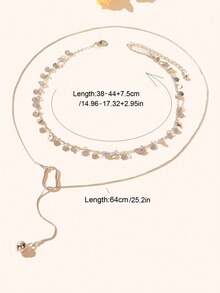 2件套金色极简项链套装 - 銀色 - 查看 5