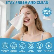 WhizToys Bathing Body Wipes For Adults No Rinse,150 Disposable Body Cleansing Cloths For Men,Women &Amp; Elderly,Extra Large 8"X 12"- Great For Gym, Camping, Post Surgery - ColorA - 查看 2